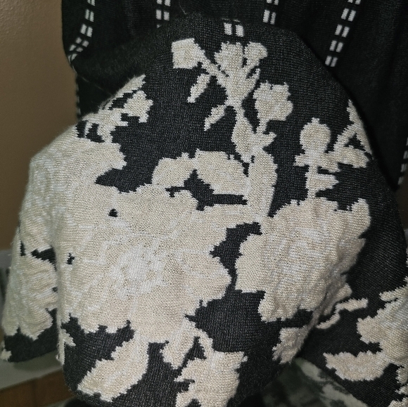 Established 1962 Black/Ivory SOFT KNIT SWEATER DRESS Day/Evening Fall Winter M - Picture 4 of 7